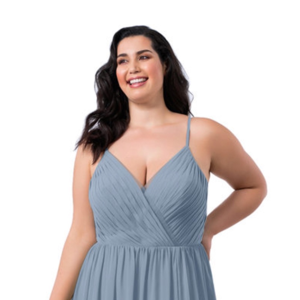 Azazie Gracie Dusty Blue